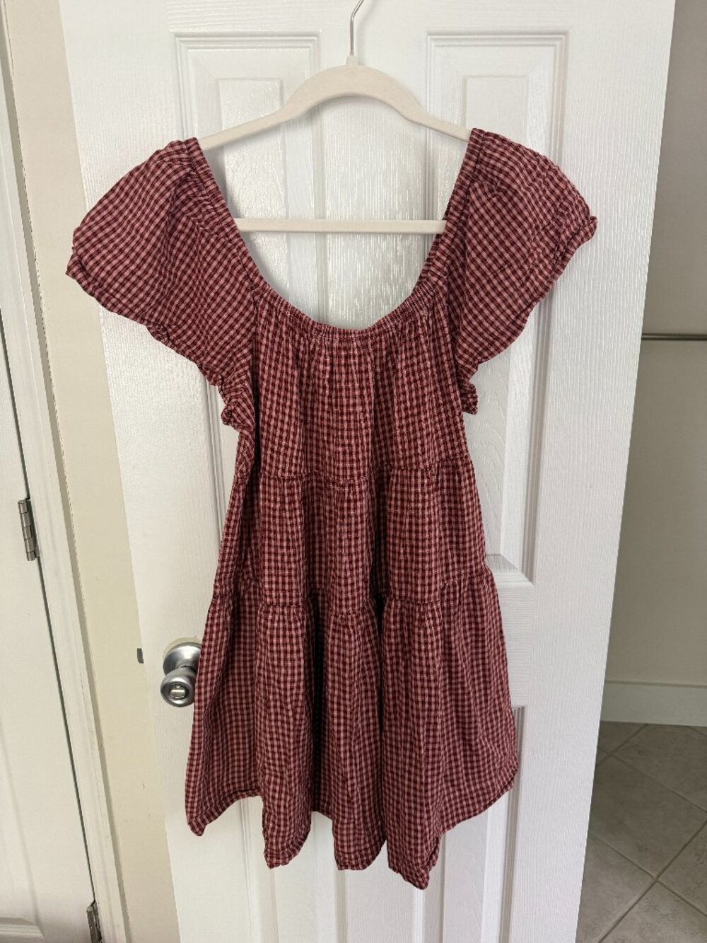 Old Navy Plaid Tiered Mini Swing Dress